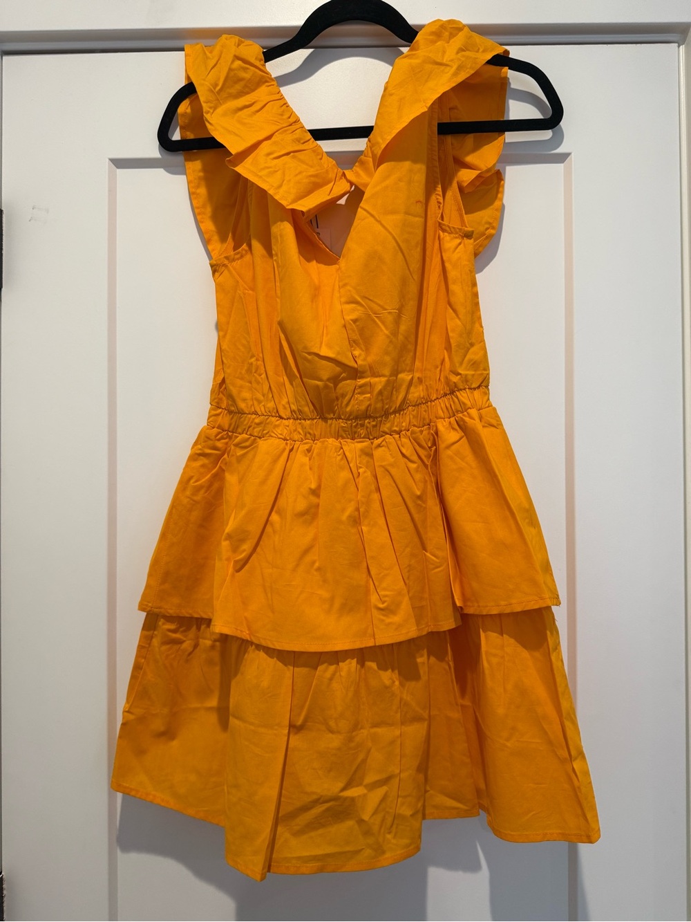 BB Dakota Steve Madden Radiant Yellow Ruffle Tiered Mini Dress Size S NWT - Picture 4 of 5